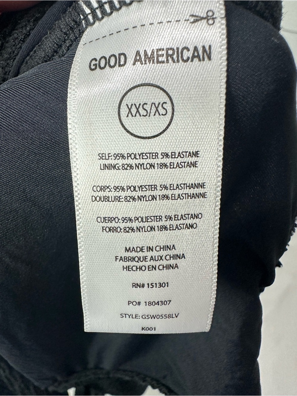 NWT Good American Always Fits Black One Piece XS - Picture 9 of 9